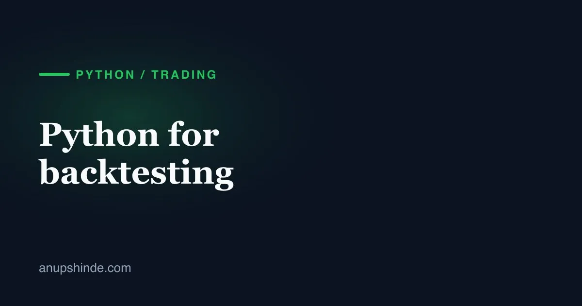 Title card for the post: Python for backtesting